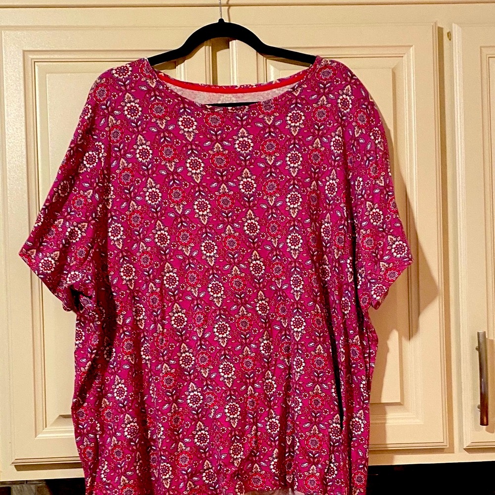 Croft & Barrow Pink Patterned Blouse